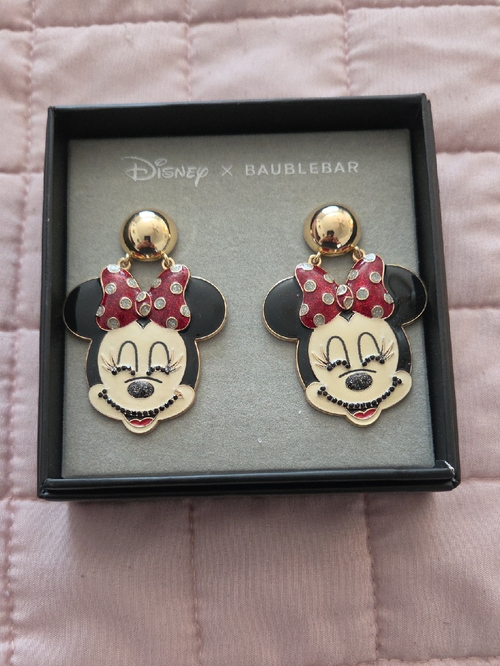 BaubleBar Disney Minnie Red Bow Drop Earrings